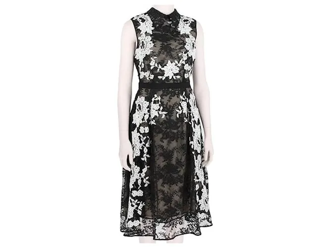 Vestido de encaje bordado de lujo de Erdem Negro 