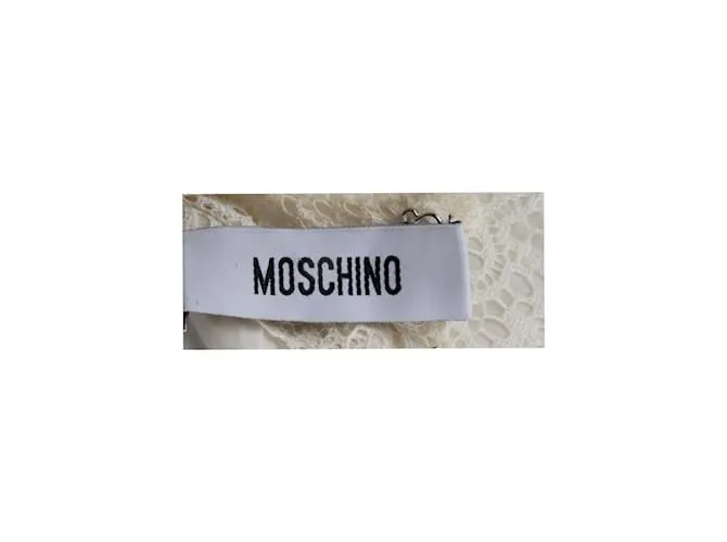 Vestido midi de encaje en contraste de Moschino Negro 