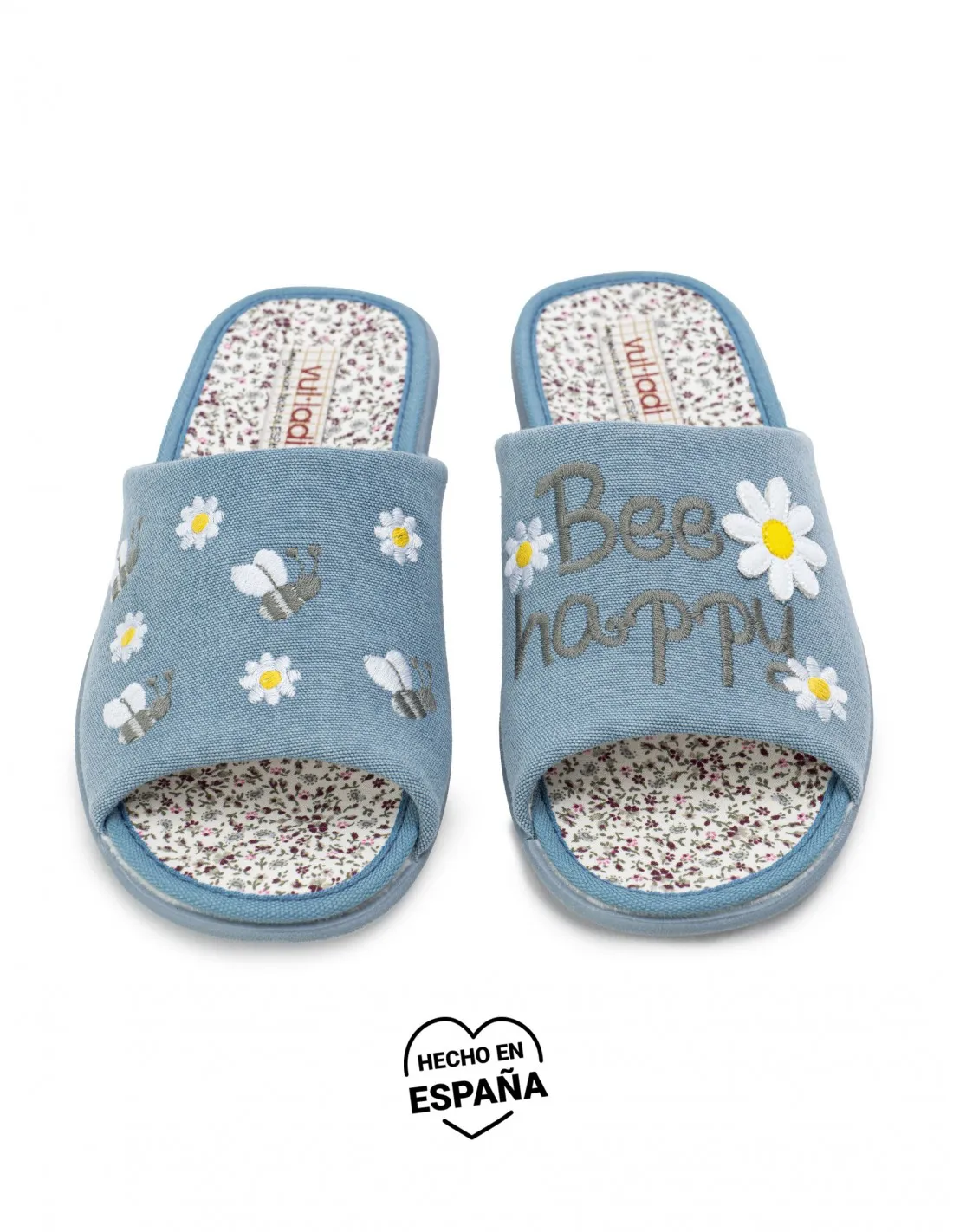 VULLADI Zapatillas Casa Abiertas Bee Happy Denim