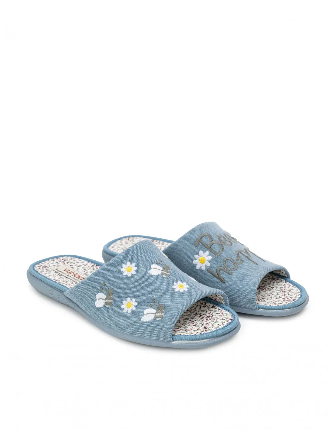 VULLADI Zapatillas Casa Abiertas Bee Happy Denim