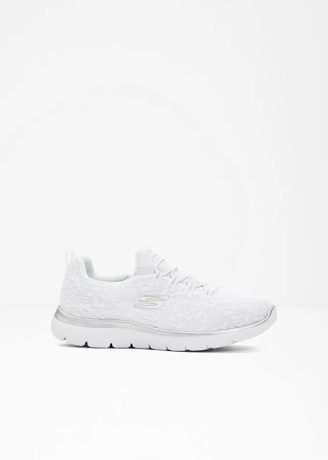 Zapatillas de Skechers con espuma viscoelástica Estampado de leopardo en blanco