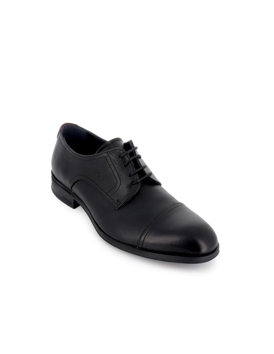 Zapato piel negro cordones costuras elegante hombre Fluchos