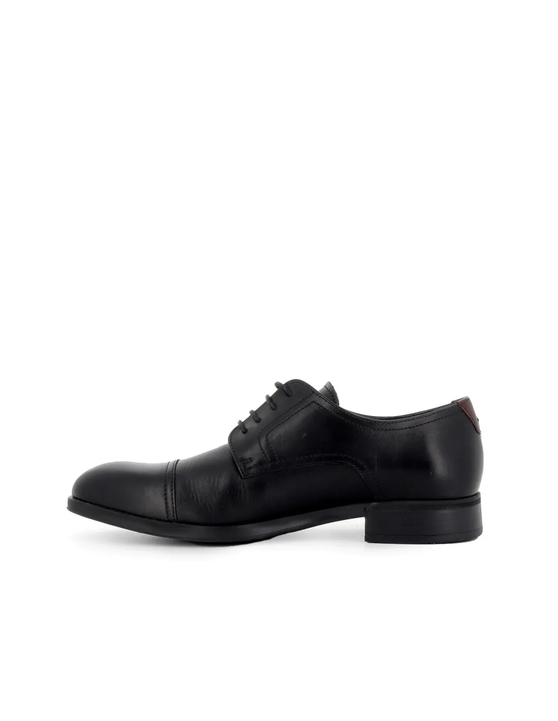 Zapato piel negro cordones costuras elegante hombre Fluchos