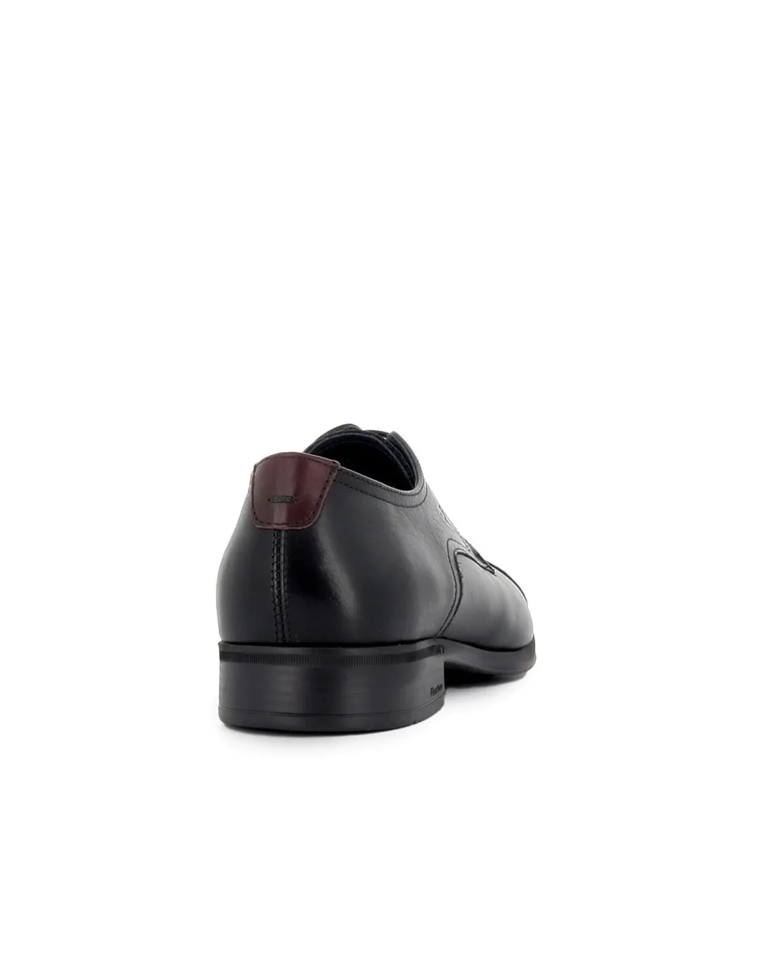 Zapato piel negro cordones costuras elegante hombre Fluchos