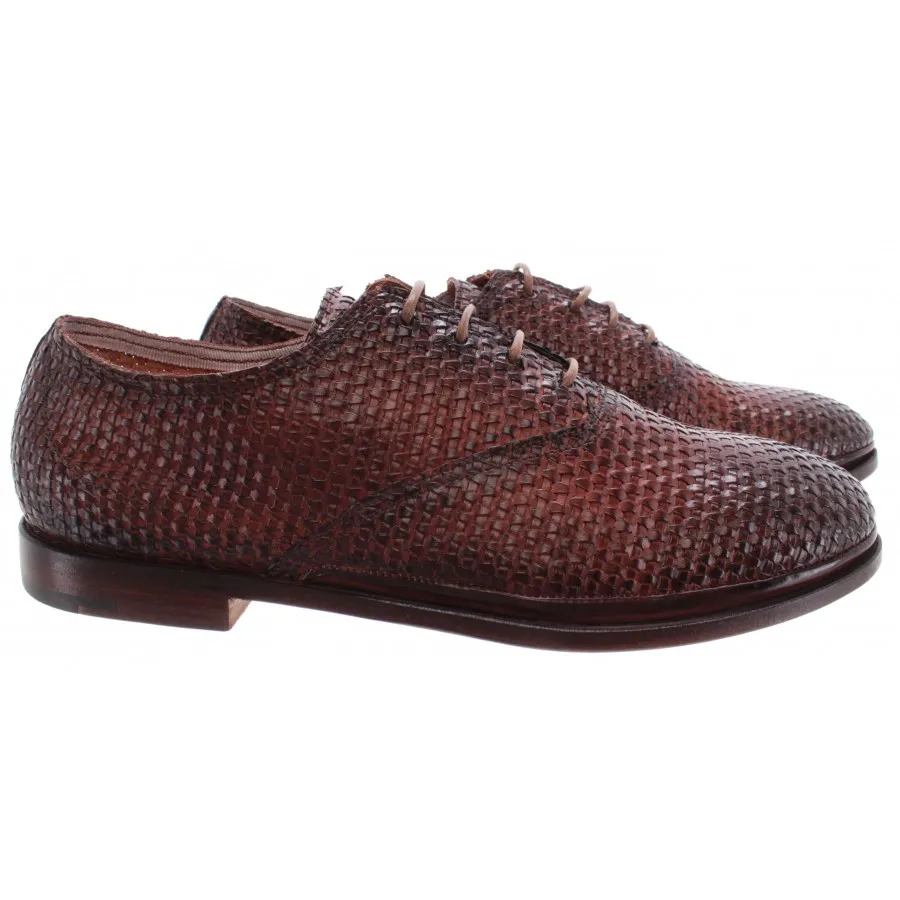 Zapatos Clásicos Hombre PREMIATA 31204 Lario Cuoio Piel Marron Hecho En Italia