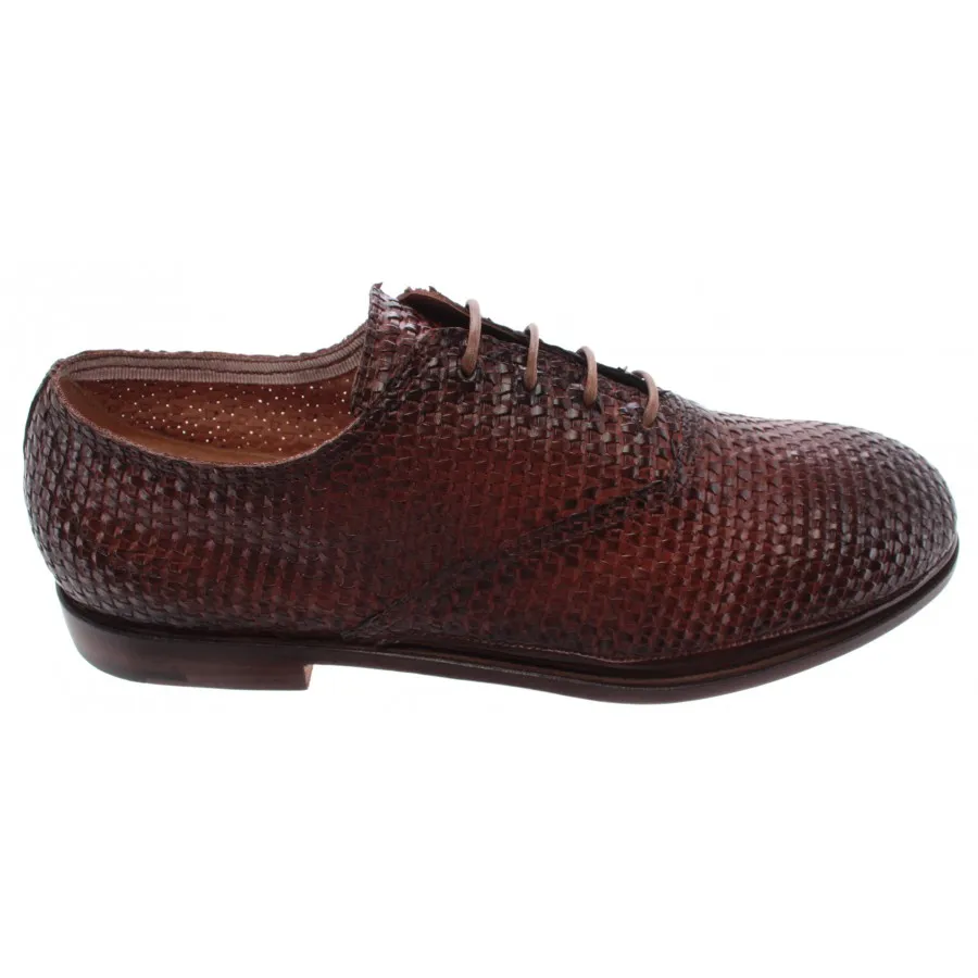 Zapatos Clásicos Hombre PREMIATA 31204 Lario Cuoio Piel Marron Hecho En Italia