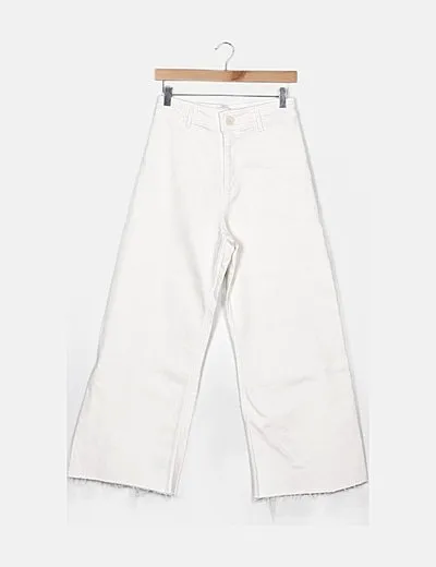 Zara Jeans blancos culotte