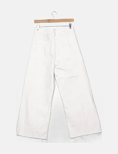 Zara Jeans blancos culotte